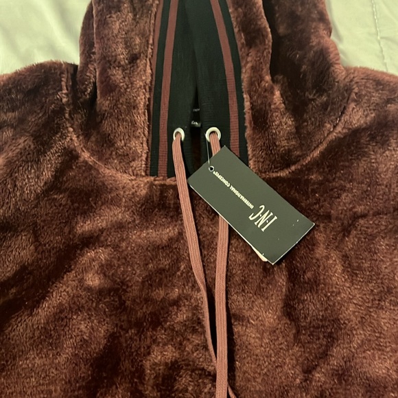 INC Mens Velour Regular Fit Fleece Hoodie - Picture 3 of 6